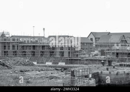 Barry, Vale of Glam, Wales 02. Oktober 2022: Bau des East Quay, Barry Waterfront, 2022, als der Fortschritt in der Stadt an Tempo gewinnt Stockfoto