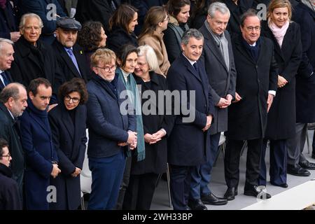 © Julien Mattia/Le Pictorium/MAXPPP - Paris 07/02/2024 Julien Mattia/Le Pictorium - 07/02/2024 - France/Ile-de-France/Paris - Francois Hollande lors de la Ceremonie d'Hommage aux victimes francaises des attaques terroristes du 7 octobre en Israel, aux Invalides, le 7 Fevrier 2024. - Valeurs ACtuelles Out, JDD Out, No JDD, no russia, russia Out/07/02/2024 - France/Ile-de-France (Region)/Paris - Francois Hollande bei der Zeremonie zu Ehren der französischen Opfer der Terroranschläge vom 7. Oktober in Israel, Les Invalides, 7. Februar 2024. Stockfoto