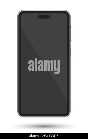 Telefon, Mobiltelefon, Vektor, Telefonhintergrund. Abbildung auf schwarzem Bildschirm für Apps und Design-Mockups Stock Vektor