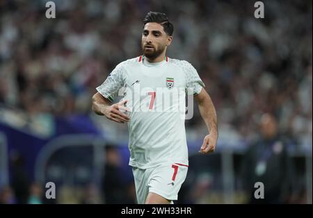 Doha, Katar. Februar 2024. DOHA, KATAR - 07. FEBRUAR: Alireza Jahanbakhsh aus Iran während des Halbfinalspiels des AFC Asian Cup zwischen Iran und Katar im Al Thumama Stadium am 07. Februar 2024 in Doha, Katar Credit: Sebo47/Alamy Live News Stockfoto