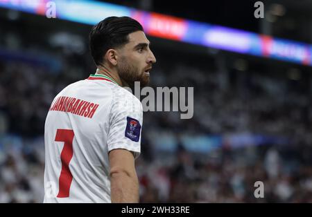 Doha, Katar. Februar 2024. DOHA, KATAR - 07. FEBRUAR: Alireza Jahanbakhsh aus Iran während des Halbfinalspiels des AFC Asian Cup zwischen Iran und Katar im Al Thumama Stadium am 07. Februar 2024 in Doha, Katar Credit: Sebo47/Alamy Live News Stockfoto