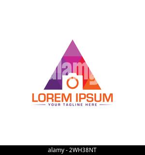 Design Des Kameralogos. Einzigartiges und modernes Logo-Design der Kamera. Stock Vektor