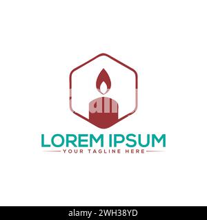 Logodesign Mit Kerzenlicht. Einzigartiges und modernes Logodesign in Kerzenlicht. Stock Vektor