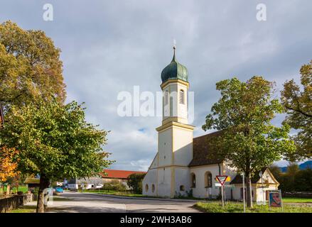 Kirche St. Leonhard in Froschhausen Murnau am Staffelsee Oberbayern, Pfaffenwinkel, Oberbayern, Bayern Deutschland Stockfoto