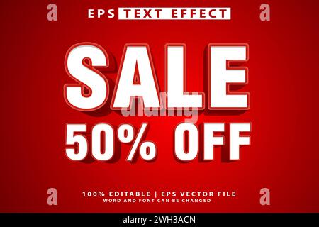 Vektorbasierter 3D-Verkaufstext, der bearbeitbar ist Stock Vektor