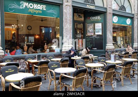 Mokafe Taverne in den historischen Royal Saint Hubert Galleries in Brüssel Stockfoto