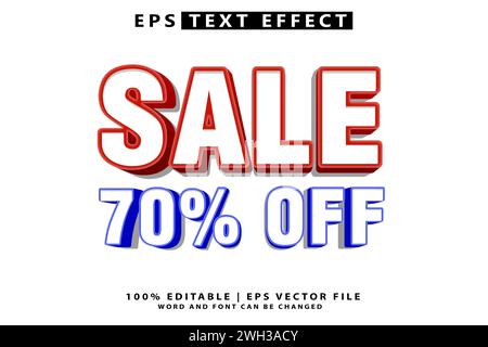 Vektorbasierter 3D-Verkaufstext, der bearbeitbar ist Stock Vektor
