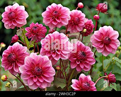 Dahlia Hillcrest Royal blüht im Sommer UK. Stock Vektor