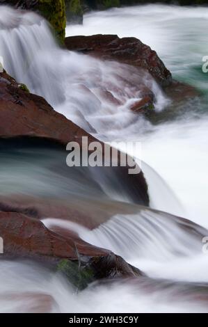 Kleine Wasserfälle auf Steamboat Creek, Umpqua National Forest, Oregon Stockfoto