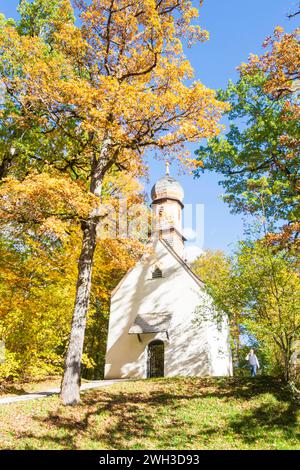 Kapelle St.. Anna im Schloss Linderhof, Herbstfarben Ettal Oberbayern, Garmisch-Partenkirch Bayern, Bayern Deutschland Stockfoto