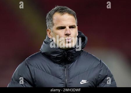 Tottenham Hotspur-Manager Robert Vilahamn vor dem Viertelfinalspiel des FA Women's Continental Tyres League Cup in der Brisbane Road, London. Bilddatum: Mittwoch, 7. Februar 2024. Stockfoto