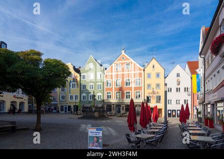 Altstadt, Platz Marienplatz Weilheim in Oberbayern Oberbayern, Pfaffenwinkel, Oberbayern, Bayern Deutschland Stockfoto