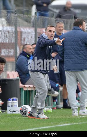 Rom, Italien. Februar 2024. Biagio Seno Coach Napoli Women beim Italienischen Frauen-Cup 2023/2024 zwischen AS Roma Women und SSC Napoli Women im Tre Fontane Stadion in Rom am 0. Februar 2024. Quelle: Unabhängige Fotoagentur/Alamy Live News Stockfoto