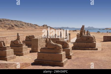 Der Tempel von Wadi al-Seboua, Nassersee, Ägypten Stockfoto