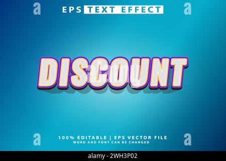 Texteffekt Rabatt, bearbeitbarer 3D-Textstil Stock Vektor
