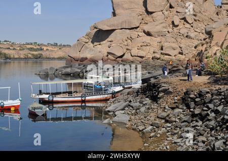 Nubien-Dörfer In Südägypten Am Nil Stockfoto