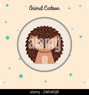 Isolierter niedlicher Igel Charakter Avatar Vektor Stock Vektor