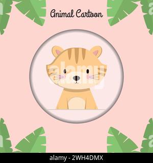 Isolierter süßer Katzencharakter-Avatar-Vektor Stock Vektor