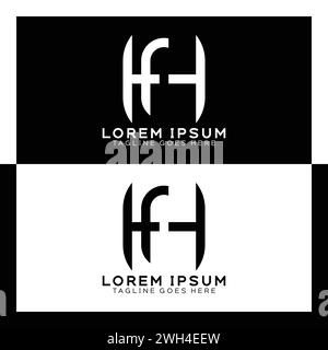 HF Initial Letter Logo. Monogramm mit H- und F-Mustern Stock Vektor