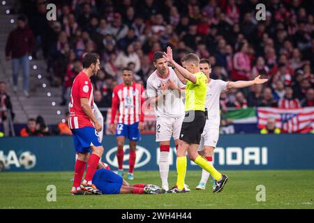 Madrid, Spanien. Februar 2024. Spanien King Cup Fußballspiel: Atletico de Madrid gegen Athletic Club im Civitas Metropolitano Stadion in Madrid. Februar 2024 900/Cordon Press Credit: CORDON PRESS/Alamy Live News Stockfoto