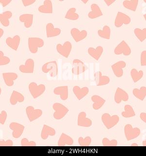 Nahtloses Muster aus rosafarbenen Herzen. Vektorabbildung. Hintergrund zum Valentinstag. Stock Vektor
