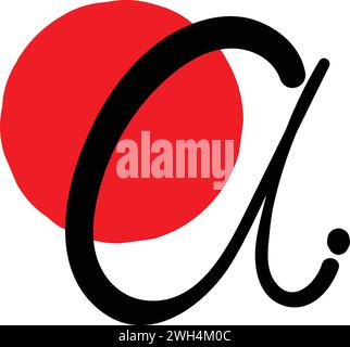 Alpha-Buchstabe stilisierter Vektor, Buchstabe des Alphabets, Vektor-Illustration EPS 10 Stock Vektor