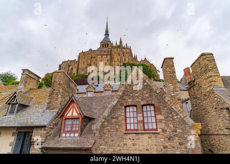 Mont Saint Michel, eine UNESCO-Insel in der Normandie, Frankreich Stockfoto