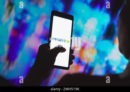 Brasilien. Februar 2024. In dieser Abbildung wird das MeridianLink-Logo auf einem Smartphone-Bildschirm angezeigt. Quelle: SOPA Images Limited/Alamy Live News Stockfoto