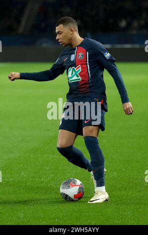 Paris, Frankreich. Februar 2024. Kylian Mbappe von PSG während des französischen Pokals, Achtelfinale zwischen Paris Saint-Germain (PSG) und Stade Brestois 29 (Brest) am 7. Februar 2024 im Parc des Princes Stadion in Paris, Frankreich - Foto Jean Catuffe/DPPI Credit: DPPI Media/Alamy Live News Stockfoto