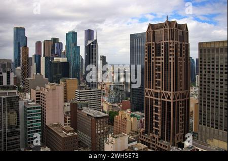 Skyline von Melbourne vom 35. Stock Stockfoto