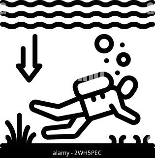 Symbol für Tiefe, Tauchen Stock Vektor