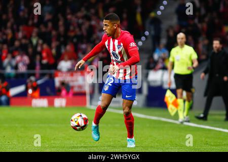 Samuel Lino von Atletico de Madrid während des spanischen Pokals, Copa del Rey, Halbfinale 1. Legs zwischen Atletico de Madrid und Athletic Club de Bilbao am 7. Februar 2024 im Civitas Metropolitano Stadion in Madrid Stockfoto