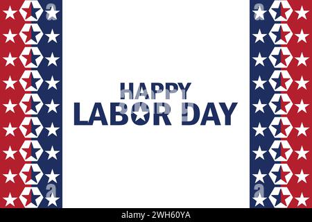 Happy Labor Day Vector Illustration. Urlaubskonzept. Vorlage für Hintergrund, Banner, Karte, Poster mit Textbeschriftung. Stock Vektor