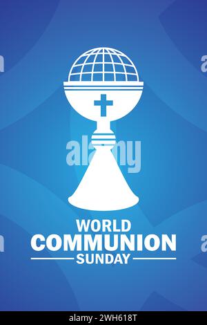 Weltkommunion Sonntag Vektor Illustration. Geeignet für Grußkarten, Poster und mobile Hintergrundbilder. Stock Vektor