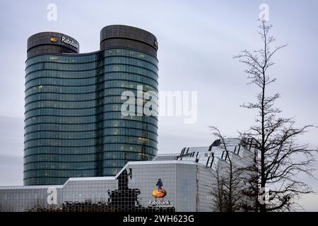 UTRECHT - Außenansicht des Hauptsitzes der Rabobank in Utrecht. ANP RAMON VAN FLYMEN niederlande aus - belgien aus Stockfoto