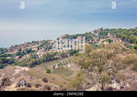 Blick auf die Straße von Rosolini, Sizilien Stockfoto