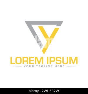 CY Letter Logodesign. Kreatives und modernes CY-Logo-Design. Stock Vektor