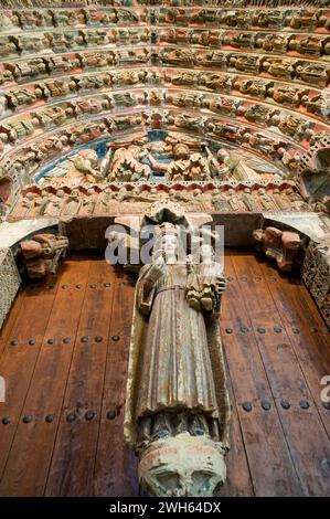 Toro, Colegiata de Santa Maria la Mayor, Portico de la Majestad (gotisches 13. Jahrhundert). Provinz Zamora, Castilla y Leon, Spanien. Stockfoto