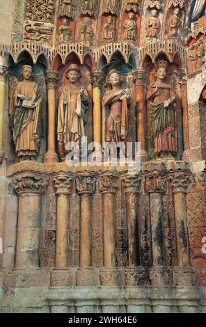 Toro, Colegiata de Santa Maria la Mayor, Portico de la Majestad (gotisches 13. Jahrhundert). Provinz Zamora, Castilla y Leon, Spanien. Stockfoto