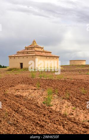 Villarrin de Campos, Taubenschläge. Provinz Zamora, Castilla y Leon, Spanien. Stockfoto