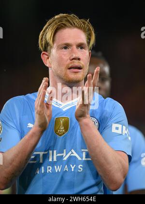 London, Großbritannien. Februar 2024 - Brentford gegen Manchester City - Premier League - Gtech Community Stadium. Kevin de Bruyne von Manchester City am Ende des Spiels. Bildnachweis: Mark Pain / Alamy Live News Stockfoto