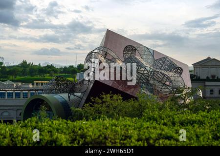 Doha, Katar - 01. Februar 2024: Children Mall in Katara Cultural Village Blick vom Hill Park Stockfoto