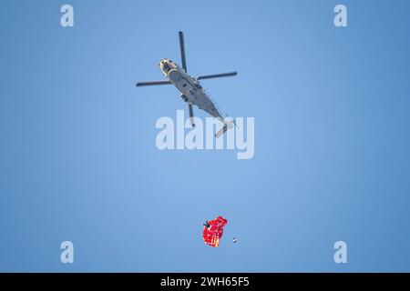 Fallschirmspringen Team Lekhwiya Forces Katara Events AFC Cup 2023 Stockfoto