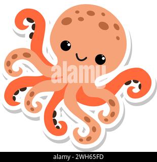 Niedliches Cartoon-Tintensticker-Design Stock Vektor