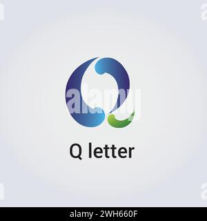 Q Buchstabe Icon Design Single isoliertes Logo Design Marke Corporate Identity verschiedene Farben editierbare Vorlage Vektor Monogramm Emblem Illustration Marke Stock Vektor