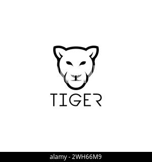 Einfaches Design Mit Tiger-Logo. Tiger Head Logo Stock Vektor