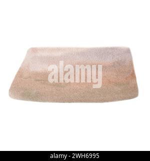 Hintergrund Sandfeld. Abstrakter texturierter Hintergrund in Wüstenfarben. Aquarellabbildung isoliert auf weißem Hintergrund. Handgezogenes Element für bis Stockfoto