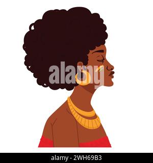 Afrikanerin mit jeri-Locken Stock Vektor