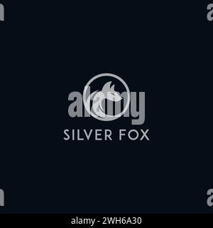 Silver Fox Logo. fox-Vektor-Illustration Stock Vektor