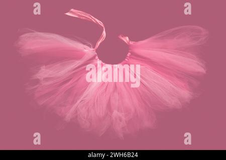 Girly Tule Tutu Rock mit rosa Satinband Stockfoto